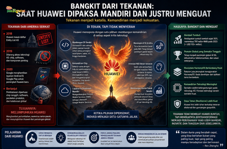 Bangkit dari Tekanan: Saat Huawei Dipaksa Mandiri dan Justru Menguat Kebangkitan Huawei