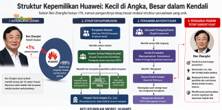 Struktur Kepemilikan Huawei: Kecil di Angka, Besar dalam Kendali Struktur Kepemilikan Huawei