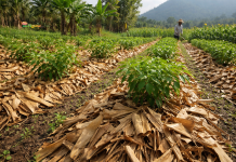 Mulsa dari Daun: Cara Sederhana Petani Menekan Biaya dan Menjaga Kesuburan Tanah Mulsa alami dari daun pisang