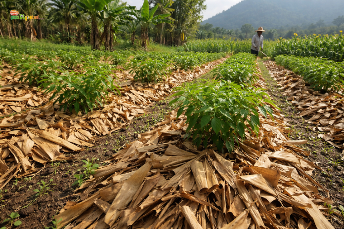 Mulsa alami dari daun pisang